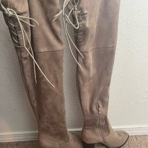 Suede knee high boots